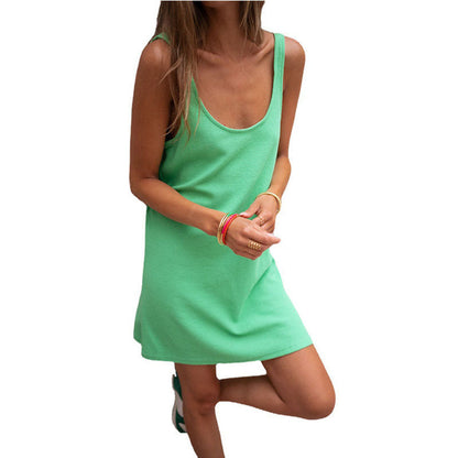 Sommerkleid Damen Elegant V-Ausschnitt Leicht
