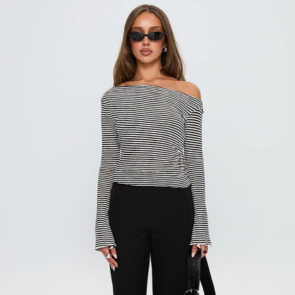 Damen Top Asymmetrisch Punkte Modern Design
