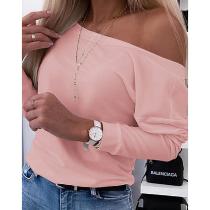 Damen Off-Shoulder Casual Pullover Oberteil Trendy Style