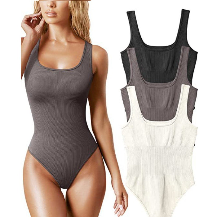 Damen Einteiler Rippstruktur Elegant Kurzkleid