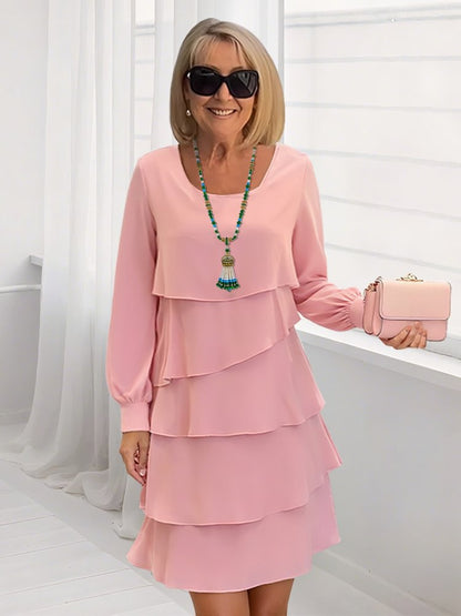 Damenmode Kleid Langärmlig Schlicht Elegangt