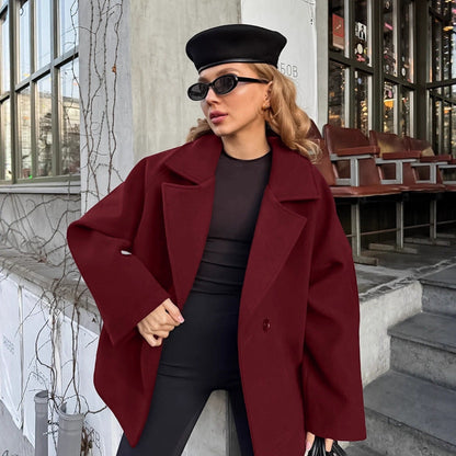 Damen Wickeljacke Elegant Gürtel Lässig Chic