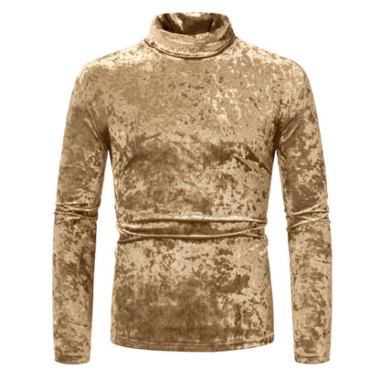 Herren Rollkragenpullover Samt Elegant Modern