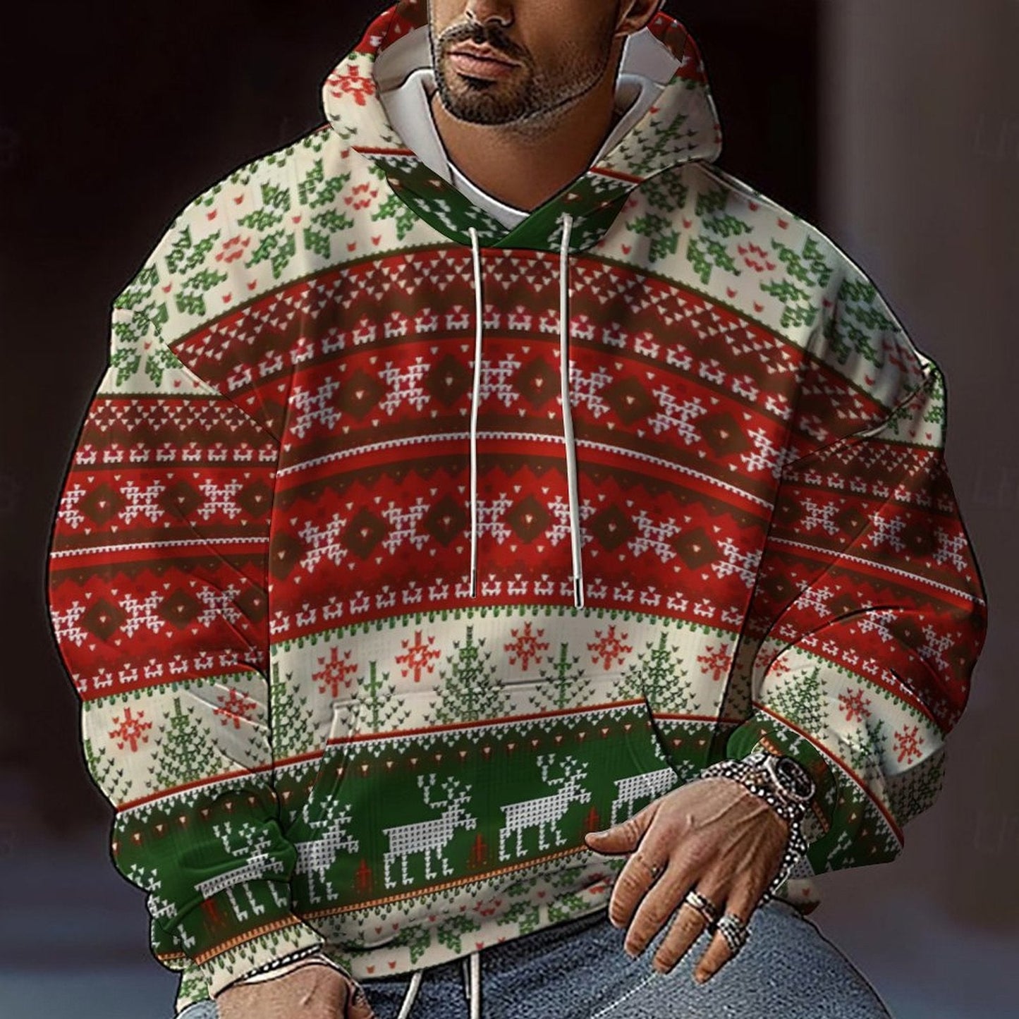 Herren Weihnachts-Pullover Farbenfroh Bequem