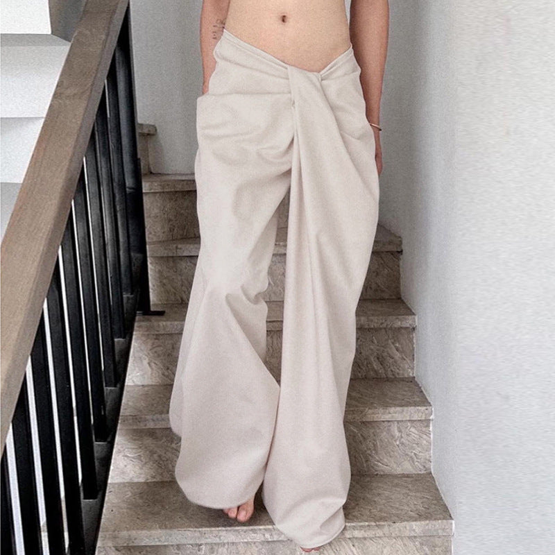 Damenhose High-Waist Palazzo Elegant Faltenrock-Style - IdealeKleiden
