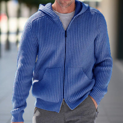 Herren Strickjacke Kapuze Warm Übergröße