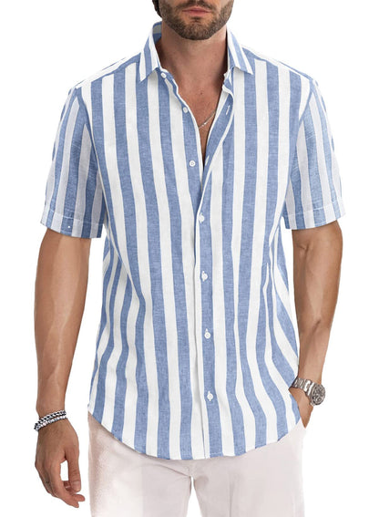 Herren Kurzarmhemd Streifen Modern Relaxed Fit