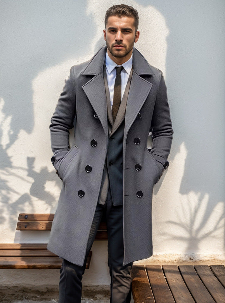 Herren Wollmantel Doppelreihig Elegantes Design