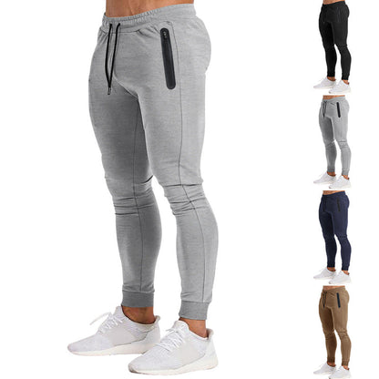 Herren Jogginghose Slim Fit Reißverschluss Taschen - IdealeKleiden