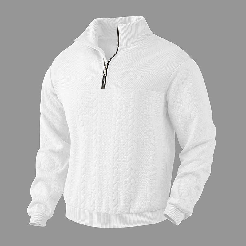 Herren Strickpullover Modern Hochkragen Reißverschluss