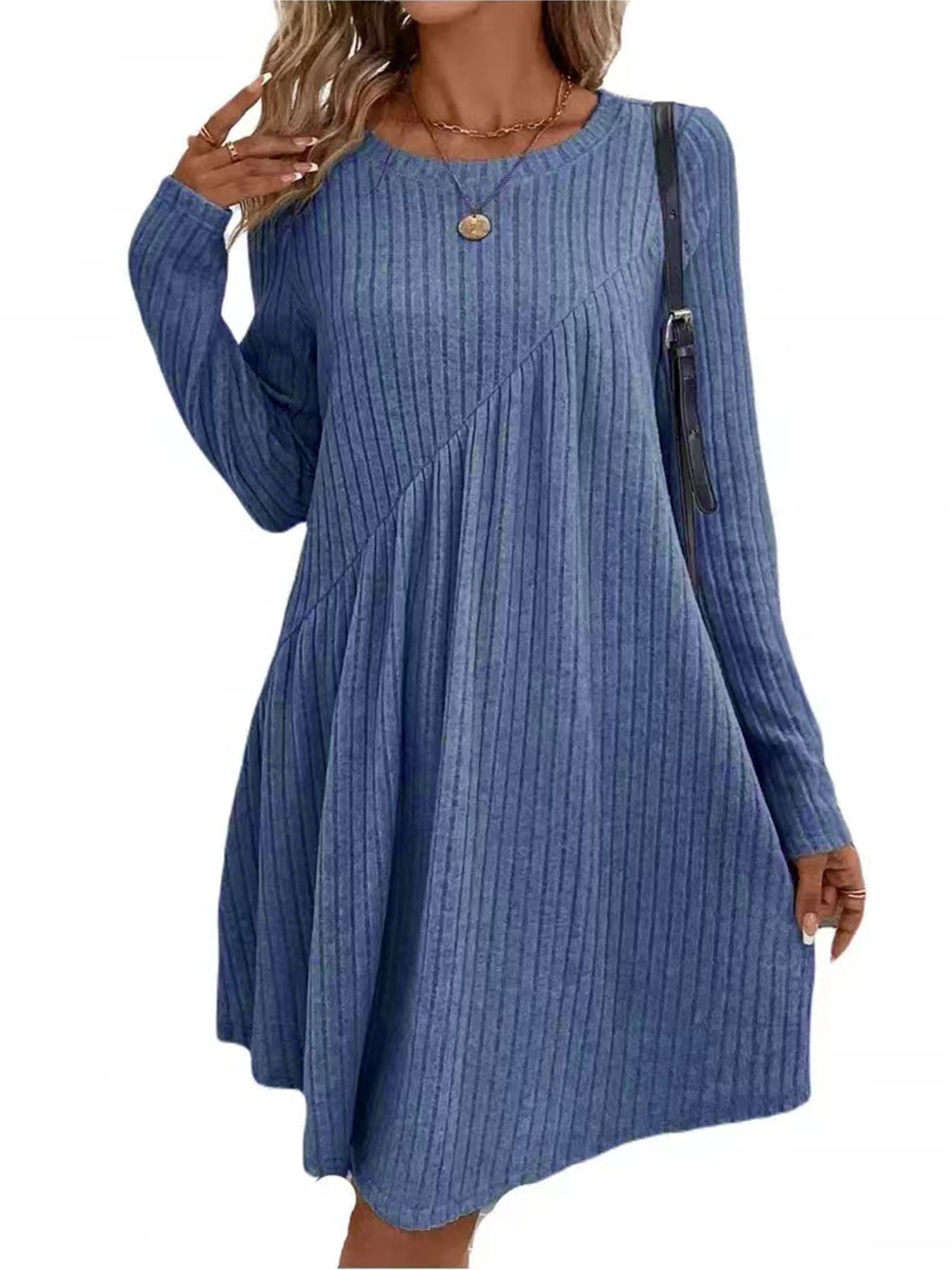 Damen Kleid Lässig Asymmetrisch Trendy