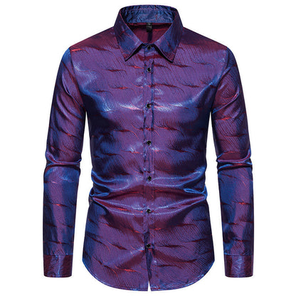 Herren Hemd Elegant Strukturmuster Modernes Design