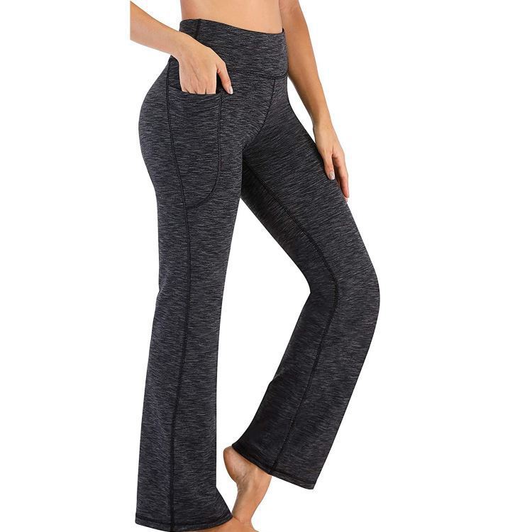 Damen Sportleggings Hoch Bund Bequem Mit Seitentaschen - IdealeKleiden