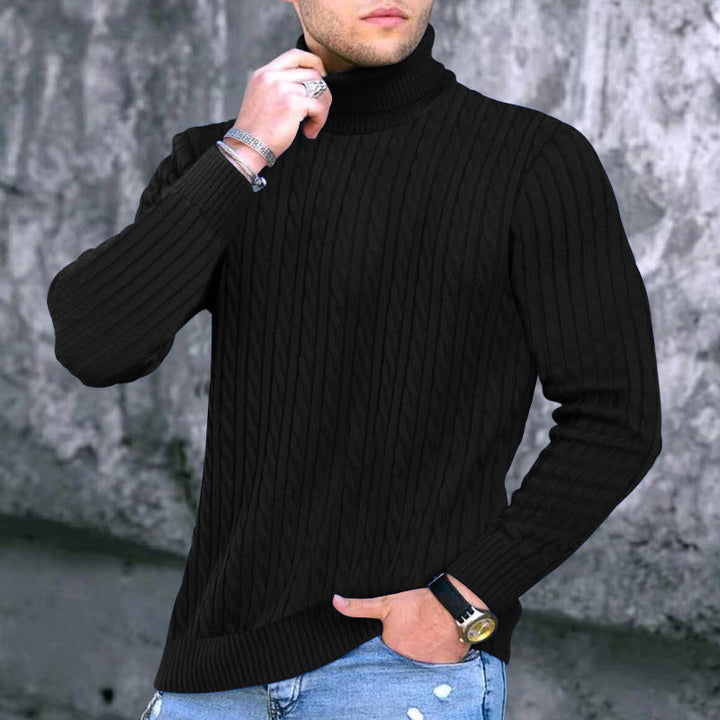 Herren Rollkragenpullover Modern Strukturiert
