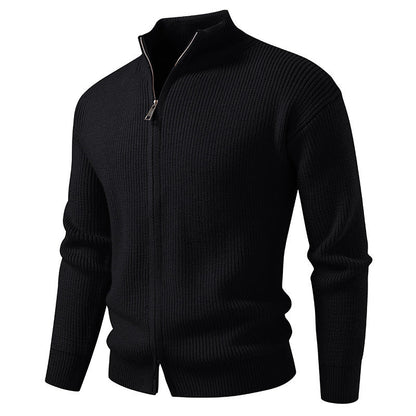 Herren Strickjacke Hochkragen Moderner Reißverschluss