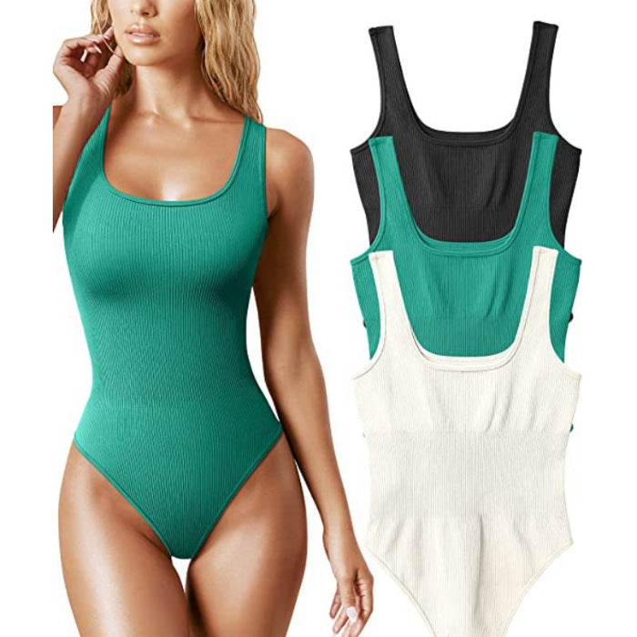 Damen Einteiler Rippstruktur Elegant Kurzkleid