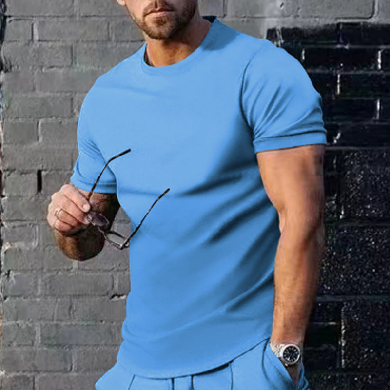 Herren T-Shirt Rundhals Baumwolle Bequem