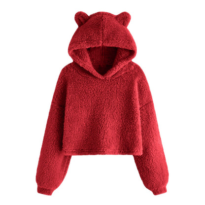 Weiche Damen-Hoodie mit Bärenohren Kuschel-Sweatshirt