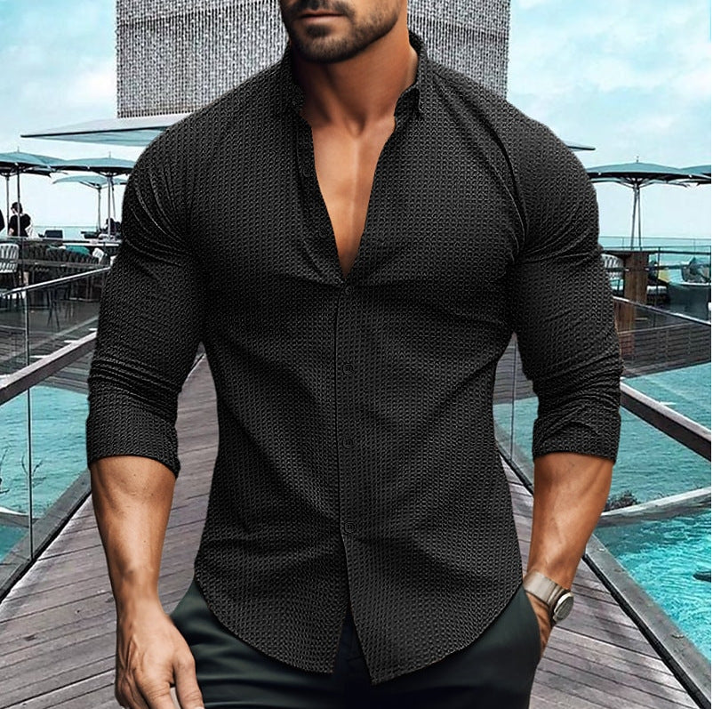 Herren Hemd Elegant Strukturiert Modern Style