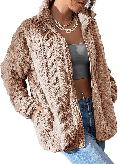Damen Fleecejacke Oversized Weich Bequem