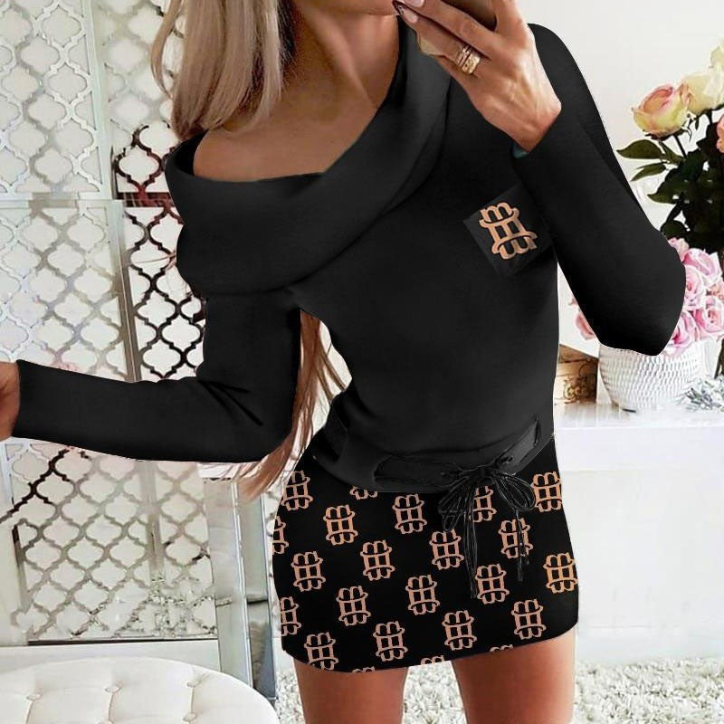 Damen Minikleid Elegant Asymmetrisch Ausschnitt