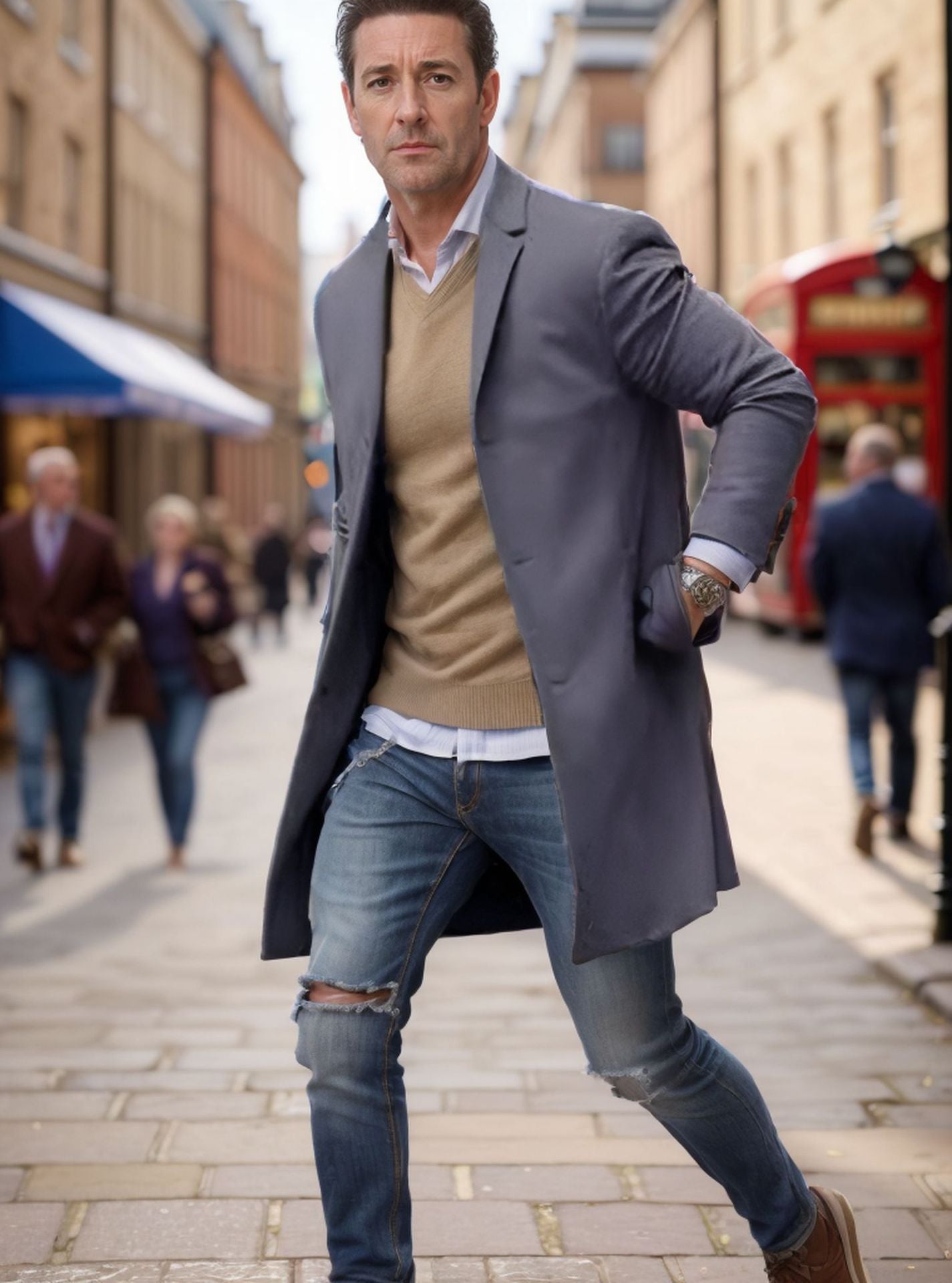 Herren Mantel Elegant Hochwertig Designer Look