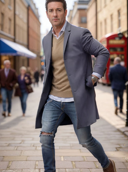 Herren Mantel Elegant Hochwertig Designer Look