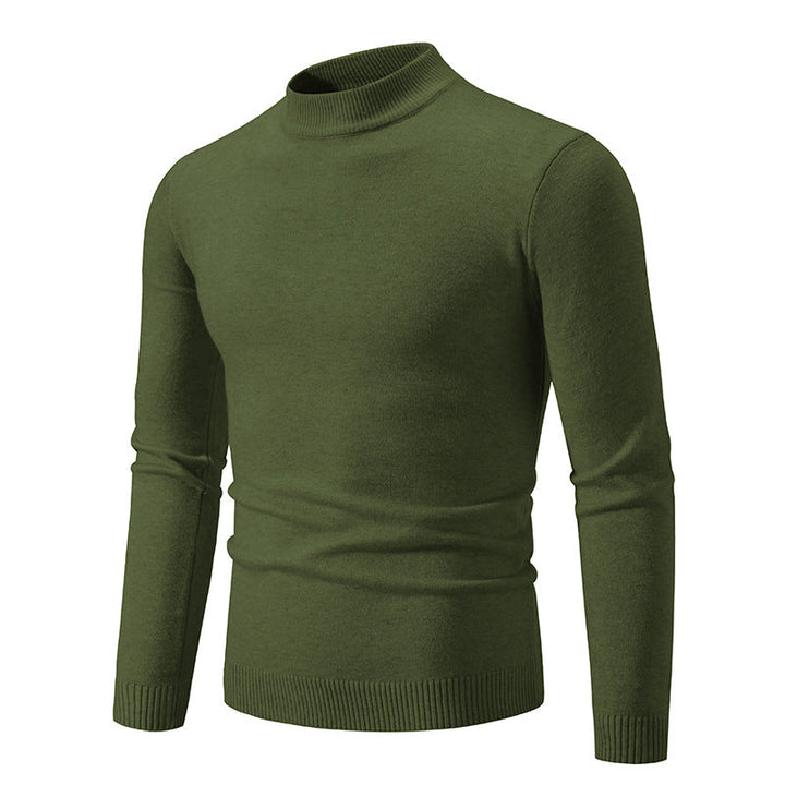 Herren Pullover Fein Strick Hochkragen Elegant