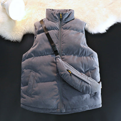 Damen Steppweste Fleece Innen Warme Taschenjacke