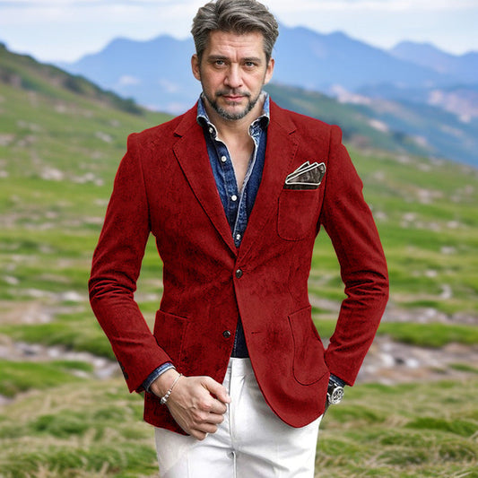 Herren Blazer Samt Elegant Schnitt - IdealeKleiden