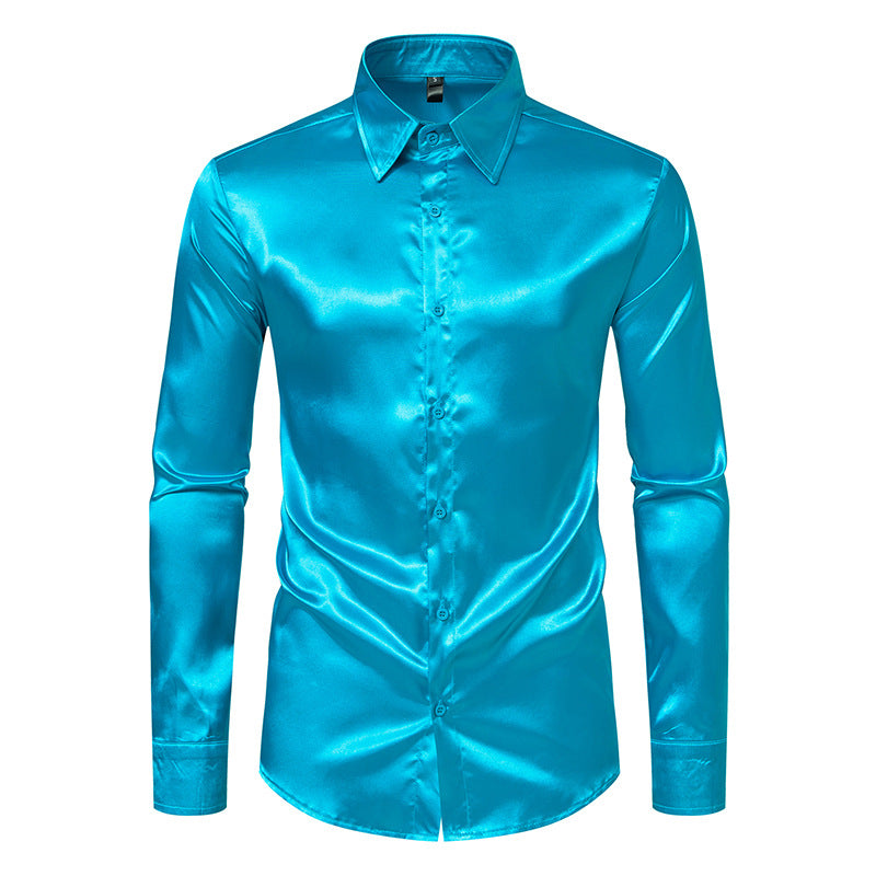 Herren Seidenhemd Elegant Slimfit