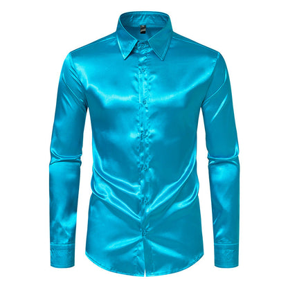 Herren Seidenhemd Elegant Slimfit