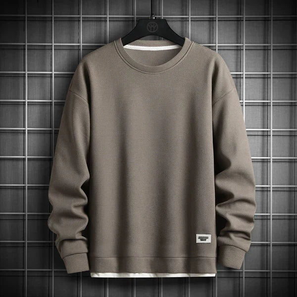 Waffel-Strick Pullover Rundhals Weich