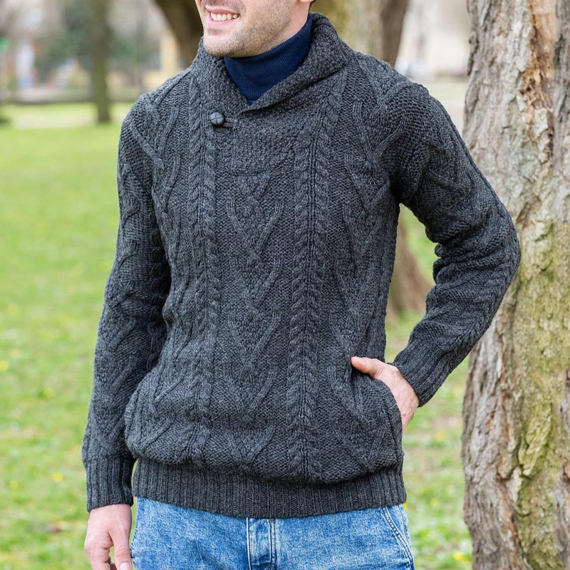 Herren Pullover Klassisch Strukturiert Modern