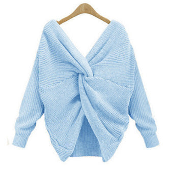 Damen Strickpullover Elegant V-Ausschnitt