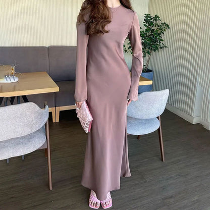 Damen Maxikleid Elegant Lang Schnitt