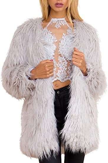 Damen Luxus Kunstfelljacke Flauschig & Elegant