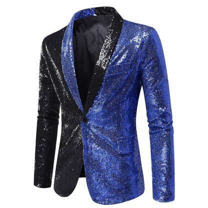 Herren Glitzerjacke Moderner Schnitt Funkelnd