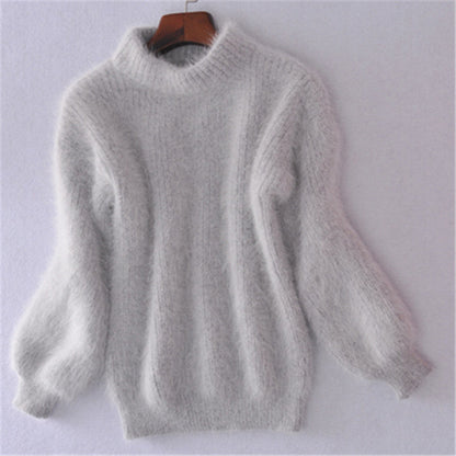 Damen Rollkragenpullover Weich Strukturiert