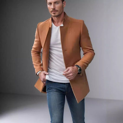Herren Blazer Slim Fit Eleganter Stehkragen - IdealeKleiden