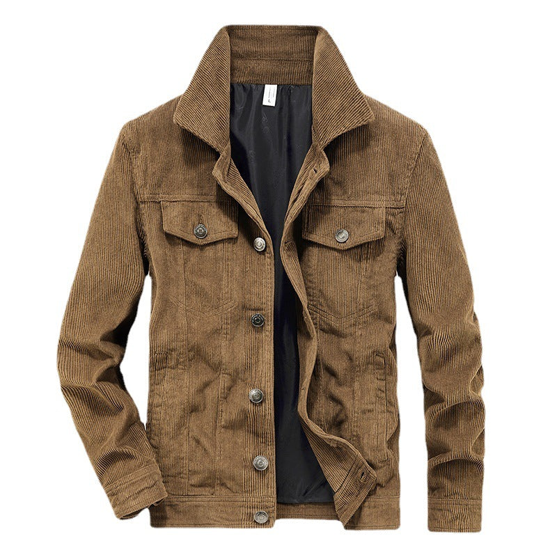 Herren Cordjacke Modern Grüne Corduroy