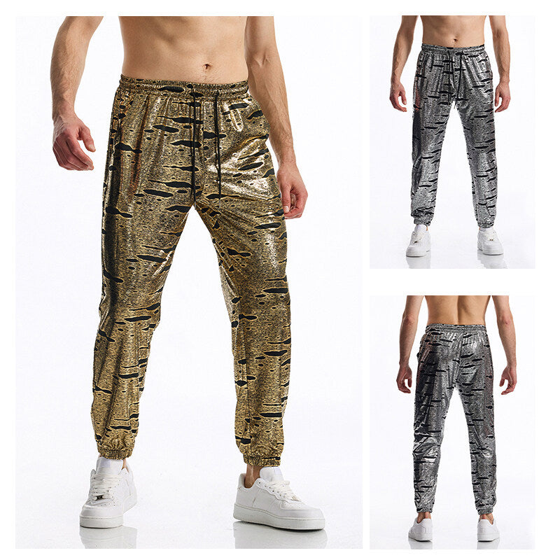 Herren Jogginghose Sportlich Glänzend Modern - IdealeKleiden