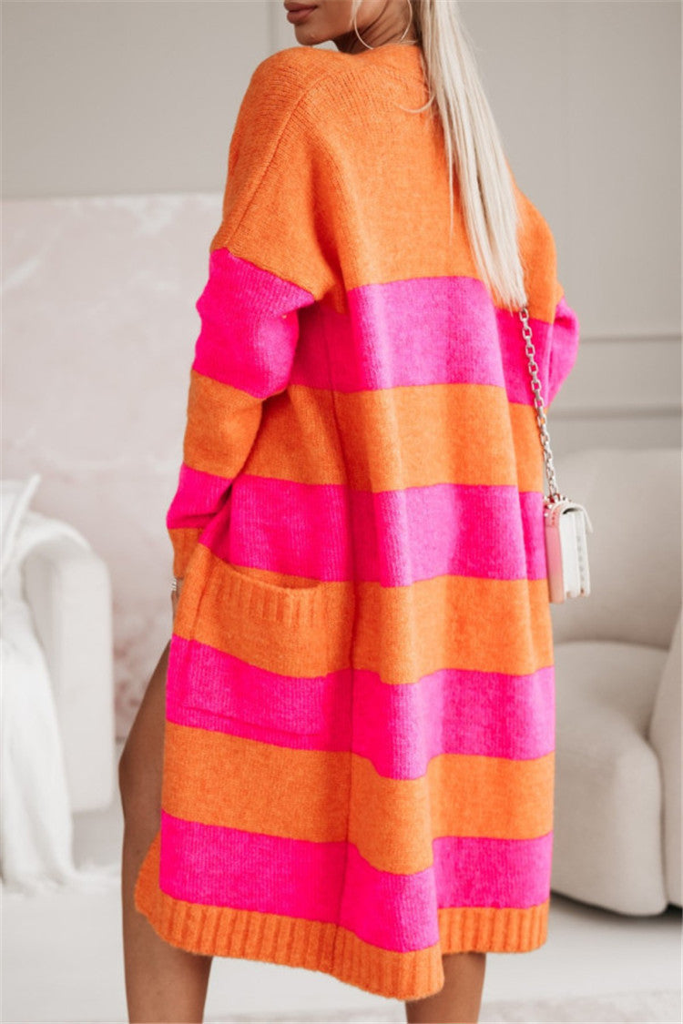 Farbenfrohe Strickjacke Herbst Winter