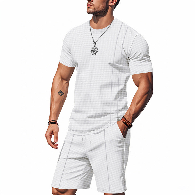 Herren Sport-Outfit Kurzarm-Shirt und Shorts atmungsaktiv