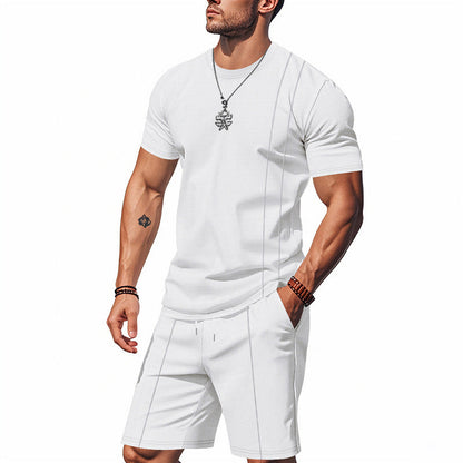 Herren Sport-Outfit Kurzarm-Shirt und Shorts atmungsaktiv