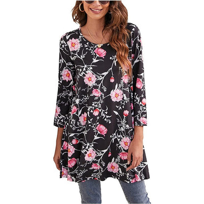 Damen Tunika Mandala Druck Sommerkleid Elegant