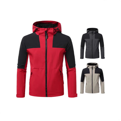 Herren Windbreaker Jacke Waterproof Mit Kapuze und Taschen - IdealeKleiden