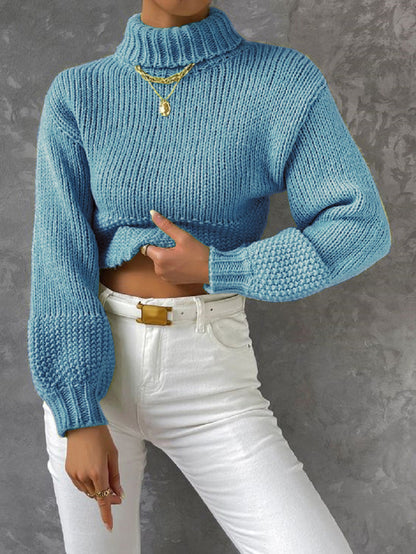 Damen Pullover Modern Voluminöse Ärmel