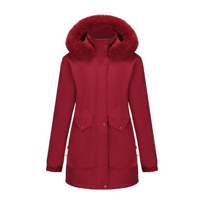 Damen Parka Jacke Wasserfest Kuschelkragen