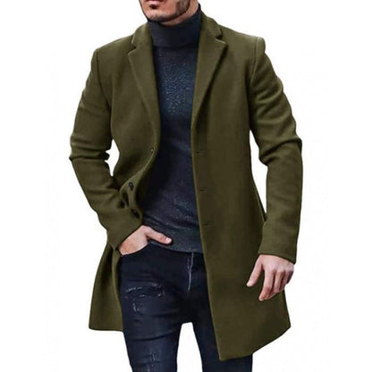 Herren Wintermantel Modern Elegant Schwarz